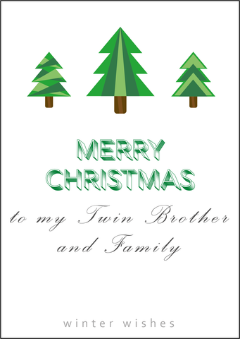 Christmas Tree Design - Twin Brother and Family Christmas Card