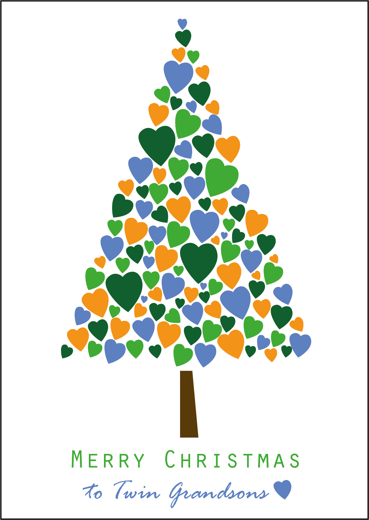 Christmas Tree Design - Twin Grandsons Christmas Card