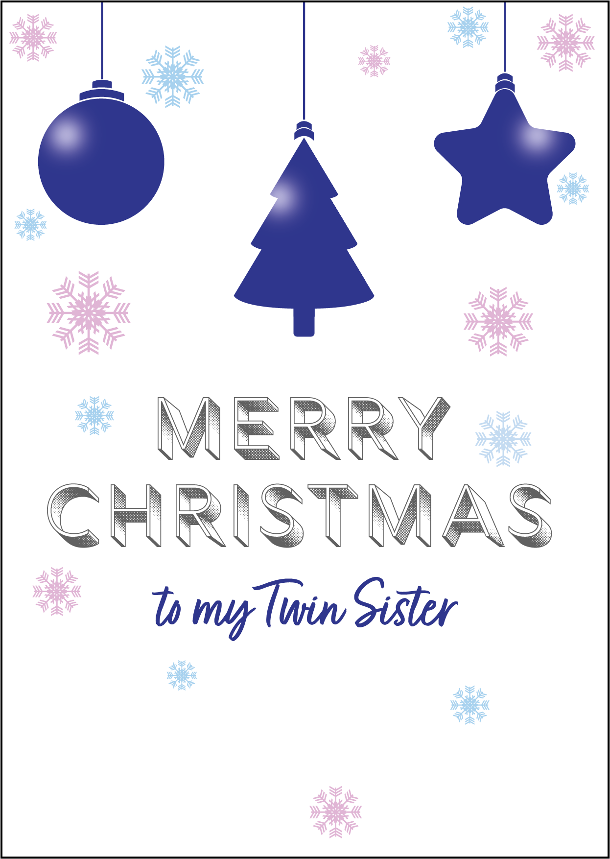 Christmas Baubles Design - Twin Sister Christmas Cards