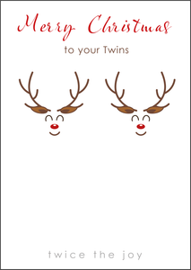 Reindeer Design - Christmas Card to Your Twins