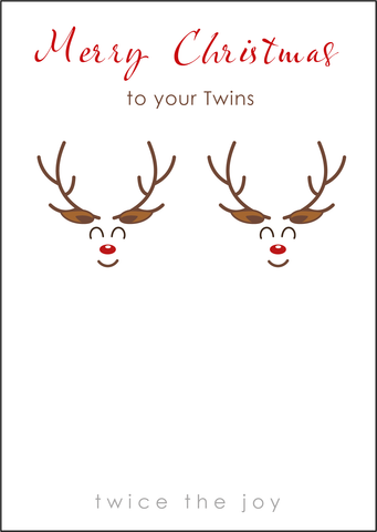 Reindeer Design - Christmas Card to Your Twins