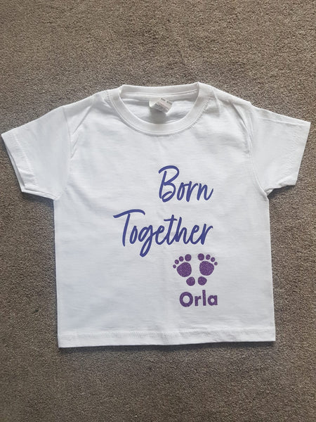 Born Together Friends Forever T-Shirt - clothes for twins - Set of 2