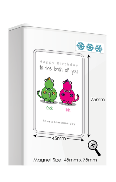 Personalised Twin Gifts, Twin Birthday Gifts, Personalised Fridge Magnets, Twin Birthday Gift