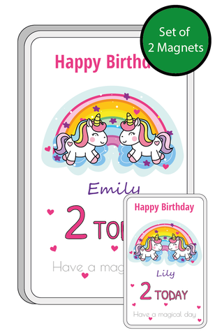 Personalised Twin Gifts, Twin Birthday Gifts, Personalised Fridge Magnets, Twin Birthday Gift, Personalised Twin Birthday Card