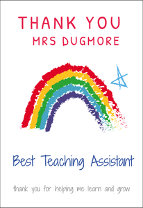 Personalised Thank You Card - Best Teaching Assistant