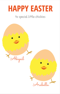 Personalised Chick Easter Greeting Card