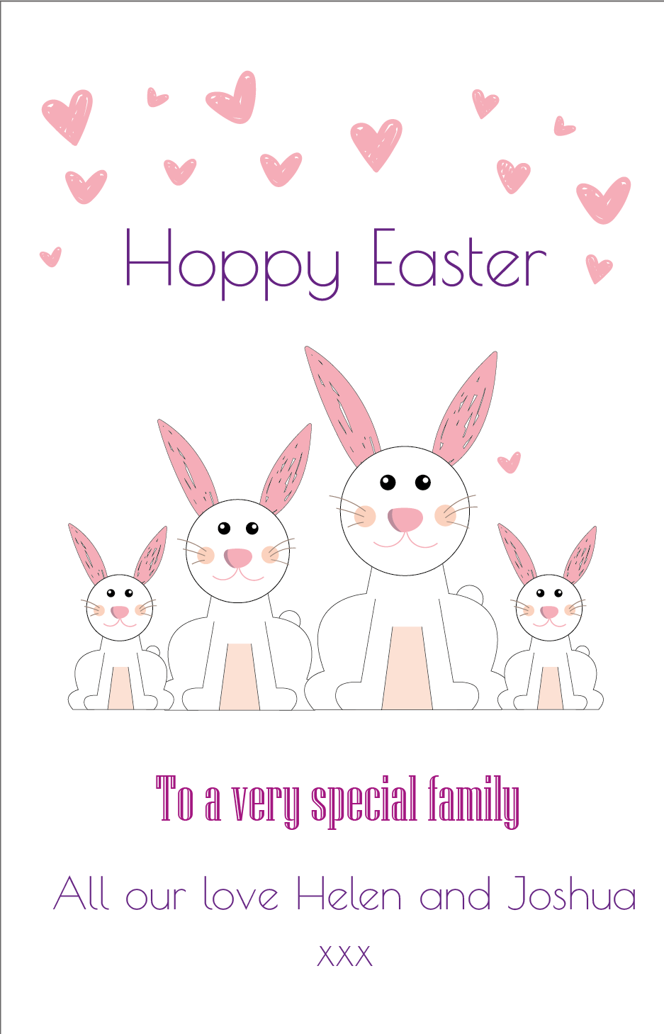 Personalised Bunny Easter Greeting Card