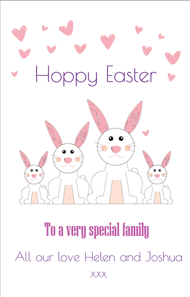 Personalised Bunny Easter Greeting Card