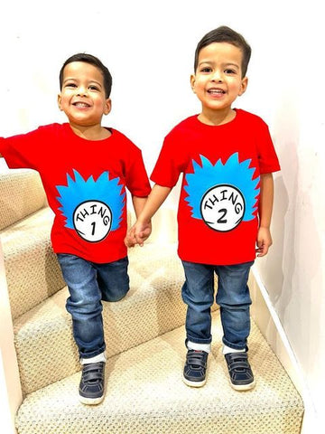 Thing 1 and Thing 2 - Dr Seuss T-Shirt - Set of 2