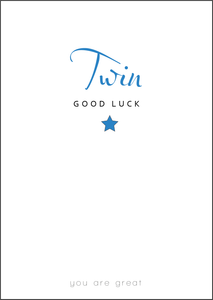 Good Luck to my Twin Card, Good Luck Card, Twin Good Luck, The Best of Luck, Wishing you the best of luck, Wishing you Good Luck