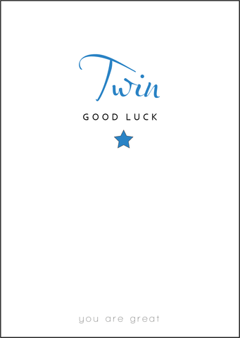 Good Luck to my Twin Card, Good Luck Card, Twin Good Luck, The Best of Luck, Wishing you the best of luck, Wishing you Good Luck