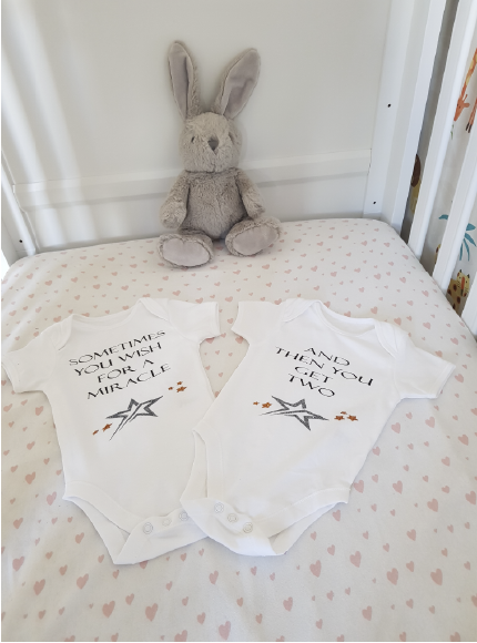 Personalised Vest- Miracle Twins  The Embroidery Hut @ The Baby