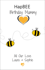 Personalised Twin Mom Birthday Card - Bee