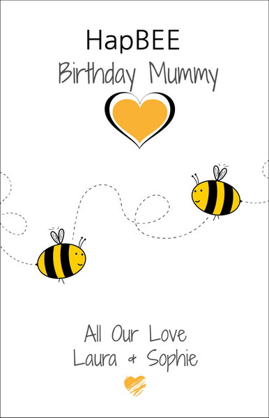 Personalised Twin Mom Birthday Card - Bee