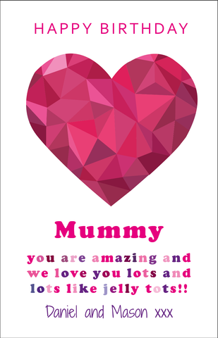 Personalised Twin Mom Birthday Card - Heart