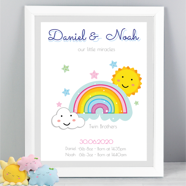 Personalised Baby Prints, Personalised Twin Sister, Personalised Twin Brother, Twin Sister, Twin Brother, Twin Brother and Twin Sister, Twin Brother and Twin Sister Gifts, Personalised Twin Brother and Twin Sister Gifts,  Twin Gifts, Twin Birthday Gifts, Twin Birthday Gift, Personalised Twin Birthday Card, Gift for twin babies