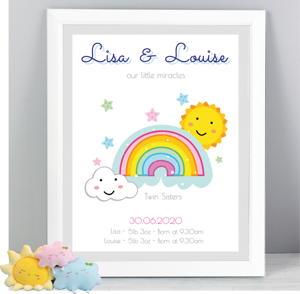 Personalised Baby Prints, Personalised Twin Sisters, Twin Sisters, Twin Sisters, Twin Sisters Gifts, Personalised Twin Sisters Gifts, Twin Gifts, Twin Birthday Gifts, Twin Birthday Gift, Personalised Twin Birthday Card, Gift for twin babies