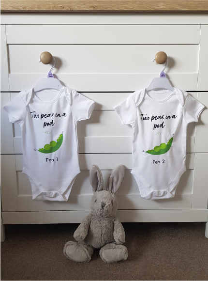Two Peas in a Pod Baby Vest Set Twin Baby Clothes – Twinny Things