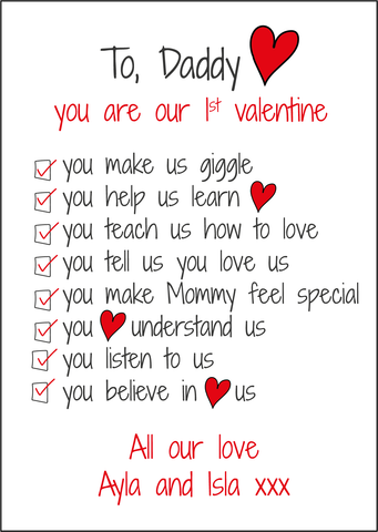 Valentines Day Card - List