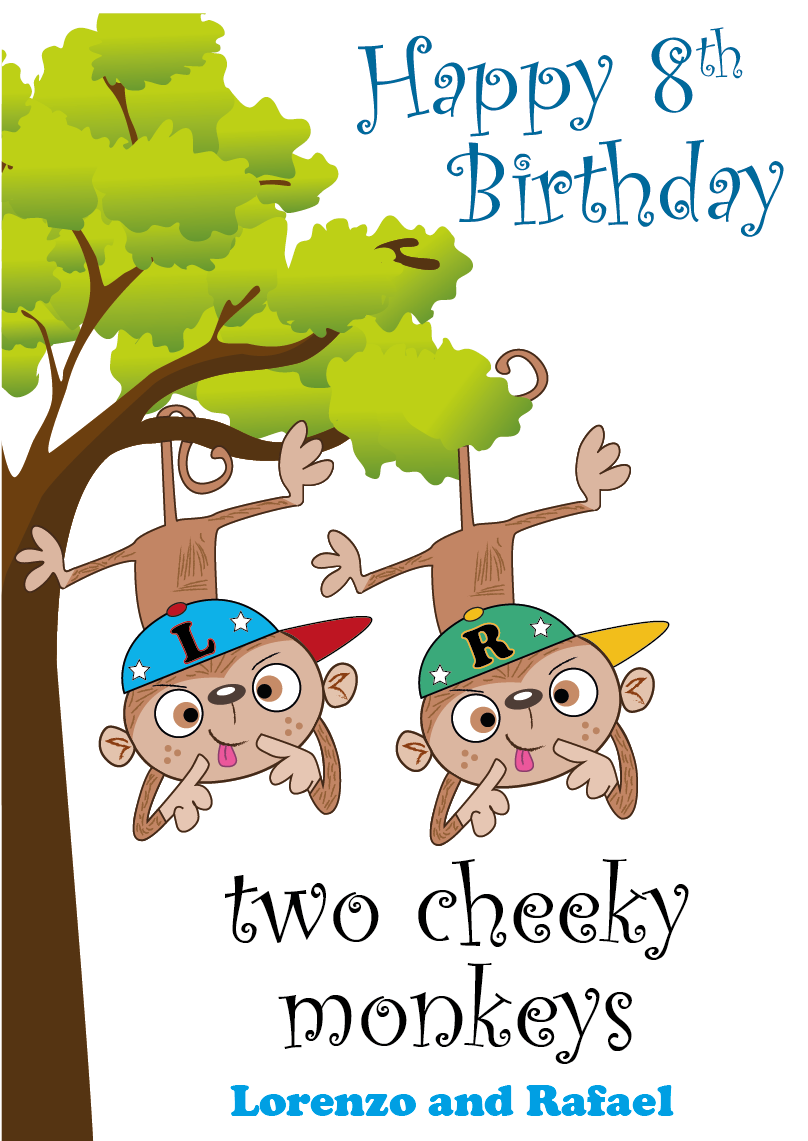birthday card for boys, twin boys birthday card, card for twin boys, twins birthday card, personalised twin birthday card