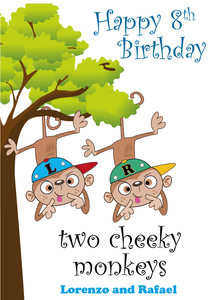 birthday card for boys, twin boys birthday card, card for twin boys, twins birthday card, personalised twin birthday card